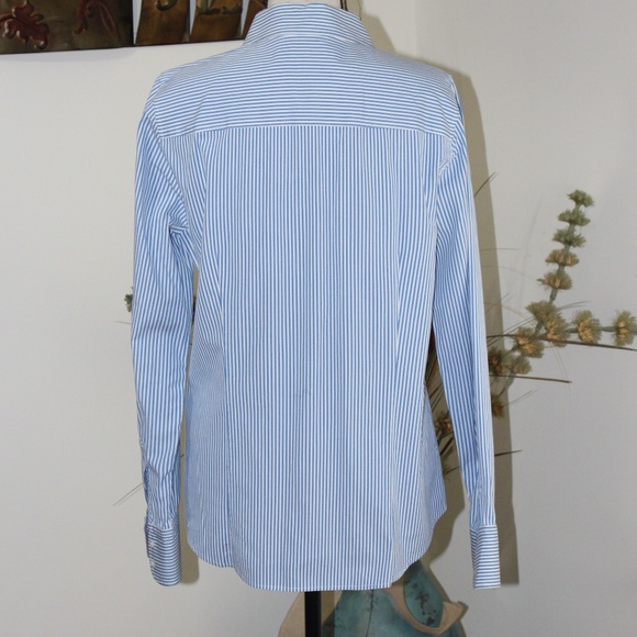 J. Crew Blue and White Striped Button Down Shirt - Picture 3 of 7